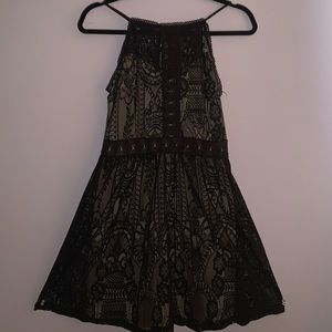Knee length Black lace dress